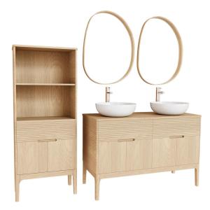 Meuble vasque robinet miroir et colonne
