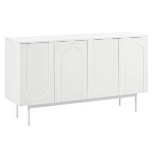Meuble vasque salle de bain blanc avec portes sculptées