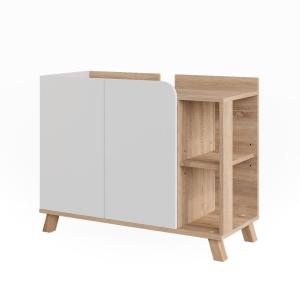 Meuble vasque simple avec 2 portes Sonoma/blanc 80x65cm