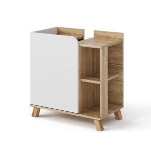 Meuble vasque simple avec porte et compartiments ouverts So…