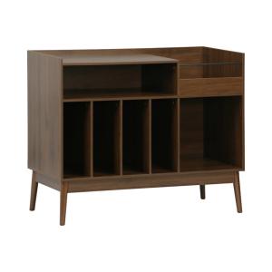 Meuble vinyle vintage en MDF effet bois de noyer, 100 cm