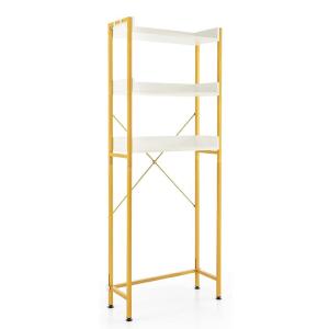 Meuble wc cadre en métal jaune et blanc 63x24x165cm