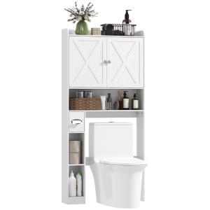 Meuble wc dessus de toilette avec placard à porte de grange…