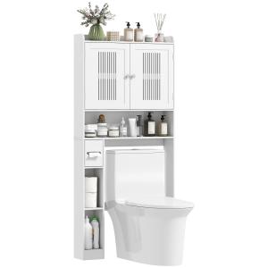 Meuble WC dessus de toilette étagère réglable porte-papier…