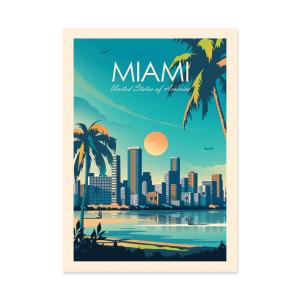 MIAMI - STUDIO INCEPTION - Affiche d'art 50 x 70 cm