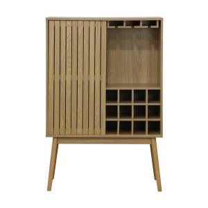 Mini bar design en bois clair pour 12 bouteilles