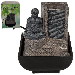 Mini-Fontaine d'intérieur grise Bouddha en Polyrésine 16 cm…