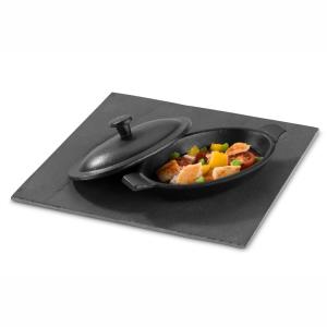 Mini plat ovale en fonte avec couvercle 12 x 8 cm   pujadas