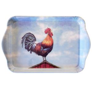 Mini plateau rectangulaire bleu coq