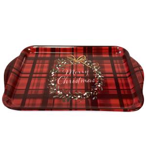 Mini plateau rectangulaire en mélamine merry christmas