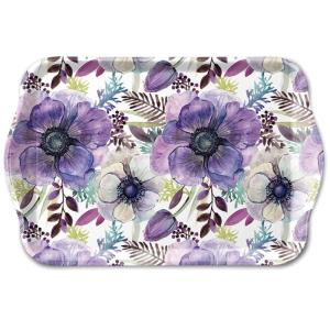 Mini plateau rectangulaire motif floral rêve pourpre