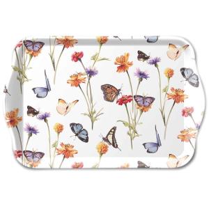 Mini plateau vide-poche rectangulaire jardin de papillons