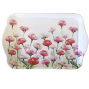 Mini plateau vide-poche rectangulaire pâquerettes roses