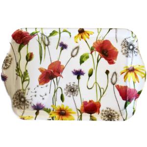 Mini plateau vide-poche rectangulaire prairie de coquelicots