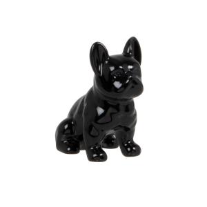 Mini statuette chien en dolomite noire H8