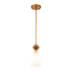 Mini Suspension 1 Lumière Acier, Globe en Verre Opalin