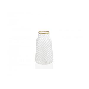Mini vase en verre strié et doré H10,5cm