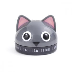 Minuteur de cuisine chat en plastique gris