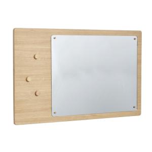 Miroir en mdf, verre, placage de chêne et bois de chêne nat…