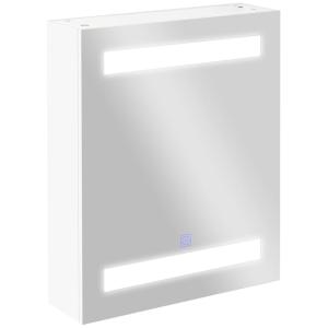 Miroir lumineux led armoire murale 2 en 1 mdf blanc
