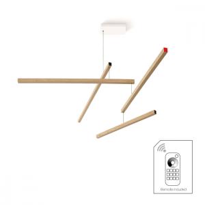 Mobile suspension tasso clown dimmable en bois multicolore