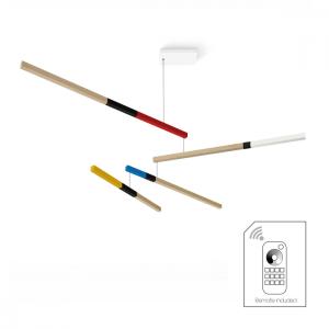 Mobile suspension tasso cub dimmable en bois multicolore