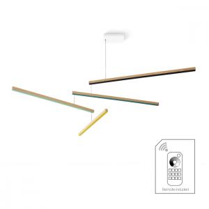 Mobile suspension tasso thé dimmable en bois multicolore