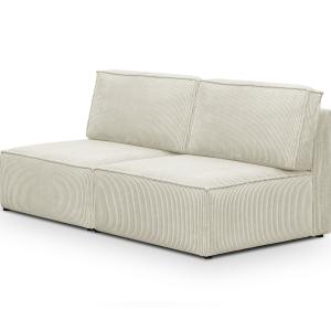 Module canapé 2 places en velours côtelé beige