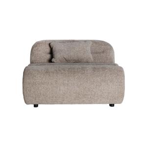 Module canapé central en polyester gris 105x96x67 cm