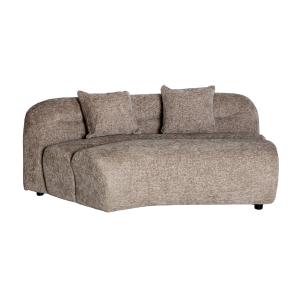 Module canapé central en polyester gris 167x102x75 cm