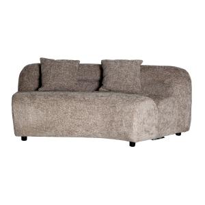 Module canapé central en polyester gris 167x102x76 cm