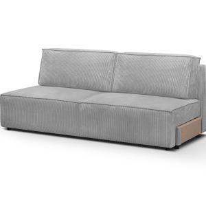 Module canapé convertible 2 places en velours côtelé gris c…