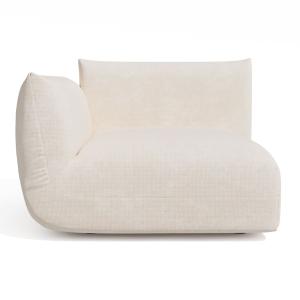 Module d'angle gauche velours chenillé crème