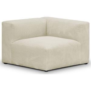 Module d'angle réversible en velours côtelé beige