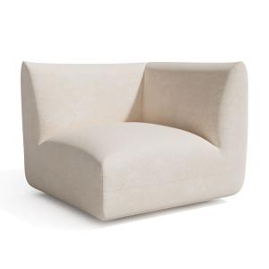 Module d'angle velours chenillé crème