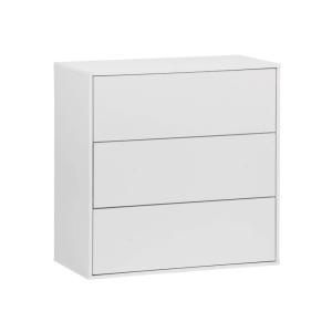 Module de rangement décor bois blanc 3 tiroirs