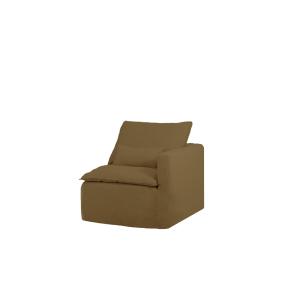 Module en coton et lin accoudoir droit déhoussable vert 97x…