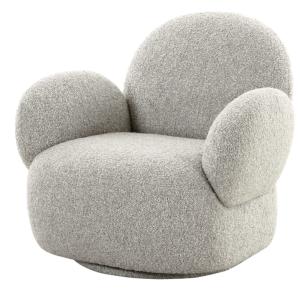 MOMO- Fauteuil pivotant en tissu gris