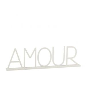 Mot amour en métal blanc 48x21cm