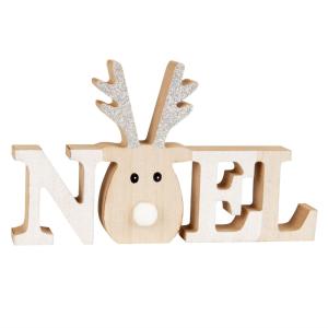 Mot déco Noël avec renne multicolore