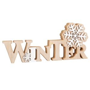 Mot déco Noël coloris blanc et naturel