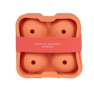 Moule à glaçons ronds en silicone orange