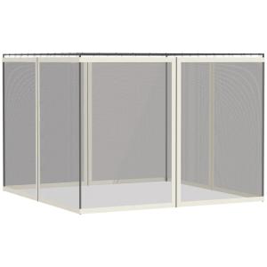 Moustiquaire pour tonnelle 3 x 4 m zippée polyester nylon b…