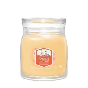 Moyenne bougie Spritz au bord des pistes jaune en verre