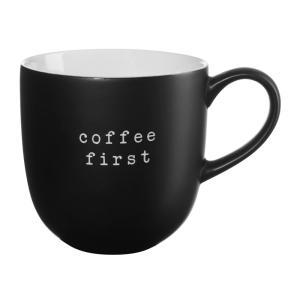 Mug 350ml coffee first en céramique noir