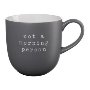 Mug 350ml not a morning person en céramique gris foncé