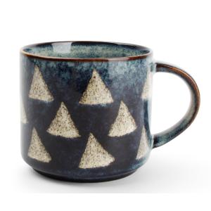 Mug 35cl bleu à motif triangle