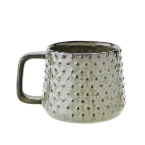 Mug En Grès À Pois Vert Marron