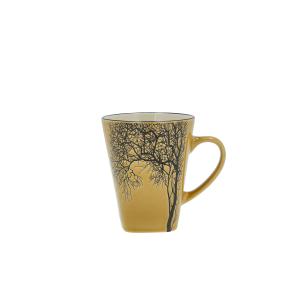 Mug en grès jaune doré