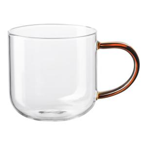 Mug en verre anse marron 400ml